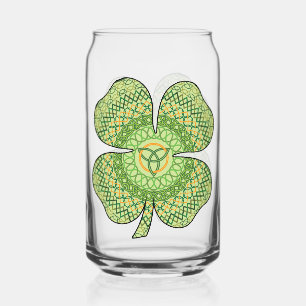 Verre Canette Shamrock celte
