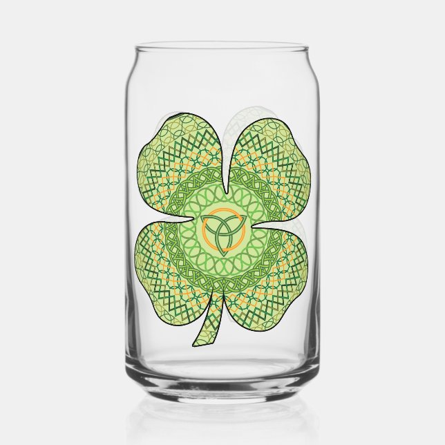 Verre Canette Shamrock celte (Recto)
