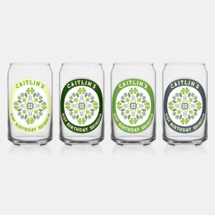 Verre Canette Shamrock Mandala fête du 21ème anniversaire