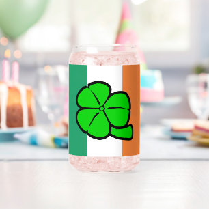 Verre Canette Shamrock vert Saint Patrick's Day Floral Vector