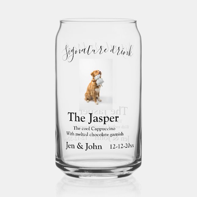 Verre Canette Signature boisson ajouter l'animal photo nom date  (Recto)
