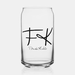 Verre Canette Signature en monogramme "FK" de Frida Kahlo