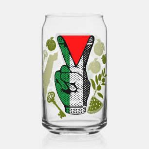Verre Canette Signe de victoire main résistance symbole triangle