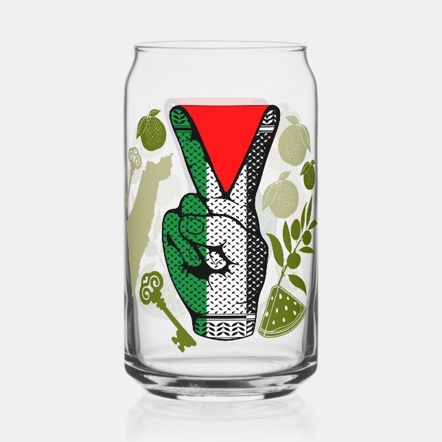 Verre Canette Signe de victoire main résistance symbole triangle (Recto)