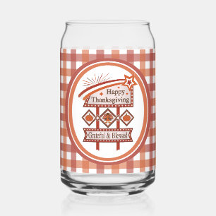 Verre Canette Signe rétro gracieux et béni du bon thanksgiving