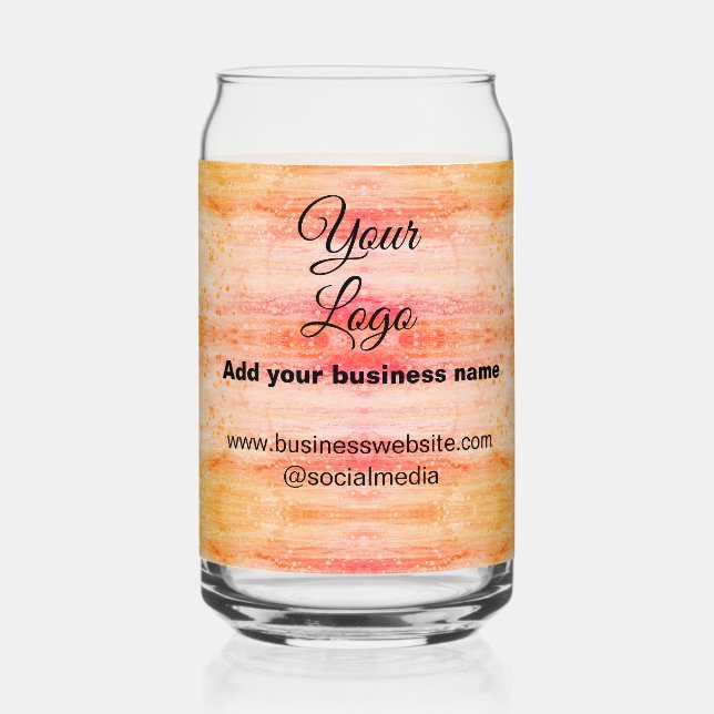 Verre Canette simple adyour logo/design rose orange (Recto)