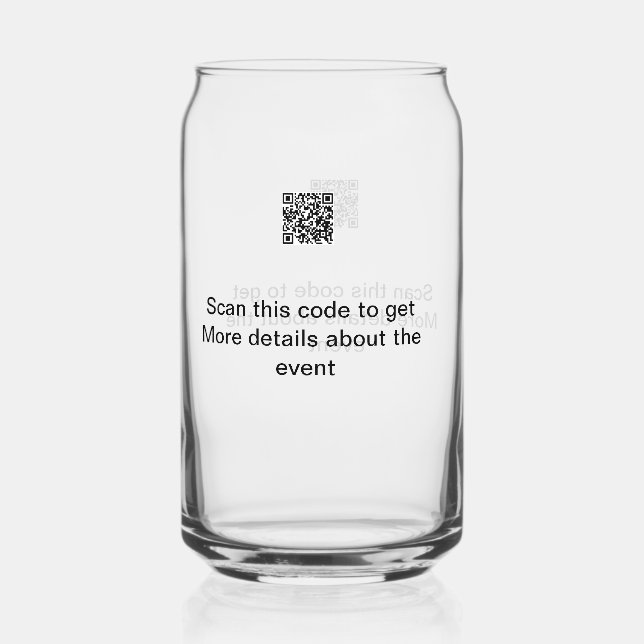 Verre Canette Simple analyse de code Q R modèle d'événement méti (Recto)