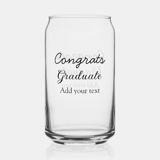 Verre Canette Simple congratulation graduation add your (Recto)