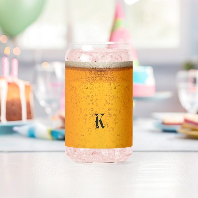 Verre Canette Simple Gold Beer Monogram Christmas party (Insitu (Anniversaire))