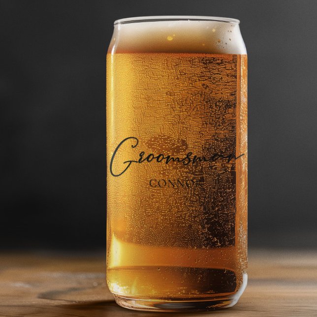 Verre Canette Simple Groomsman Personnalisable Mariage à deux cô (Créateur téléchargé)