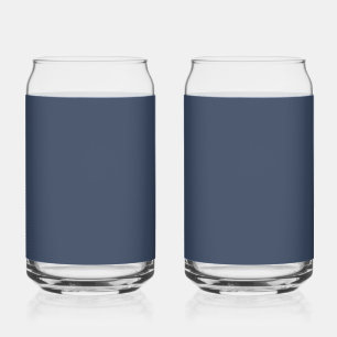 Verre Canette simple minimal solide couleur personnalisé bleu gr