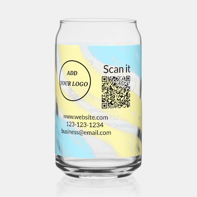 Verre Canette Simple minimum q r code ajouter logo code d'analys (Recto)