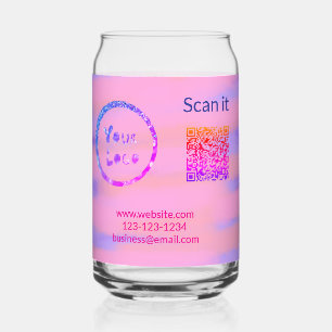 Verre Canette Simple minimum q r code ajouter logo code d'analys