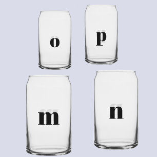 Verre Canette Simple moderne Monogramme initial personnalisé