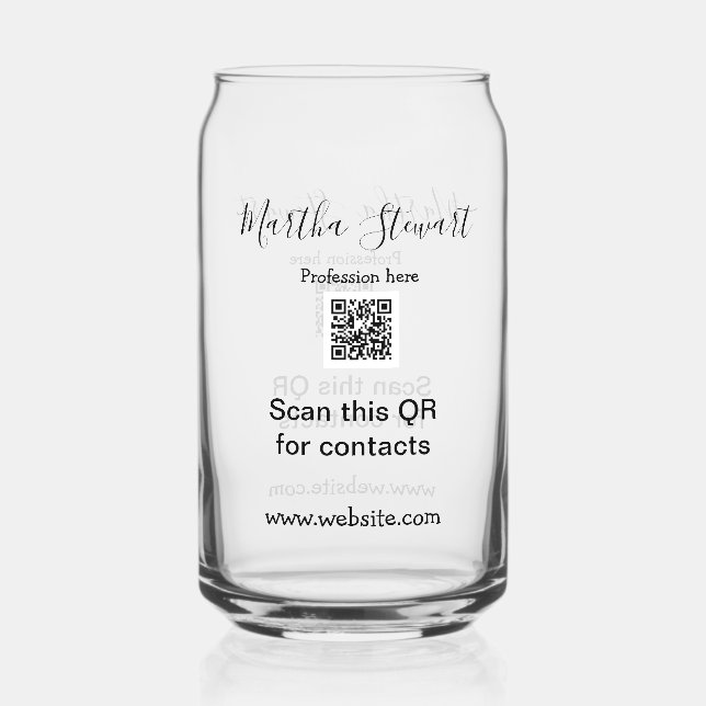 Verre Canette Site web de détails de code QR d'entreprise de bus (Recto)