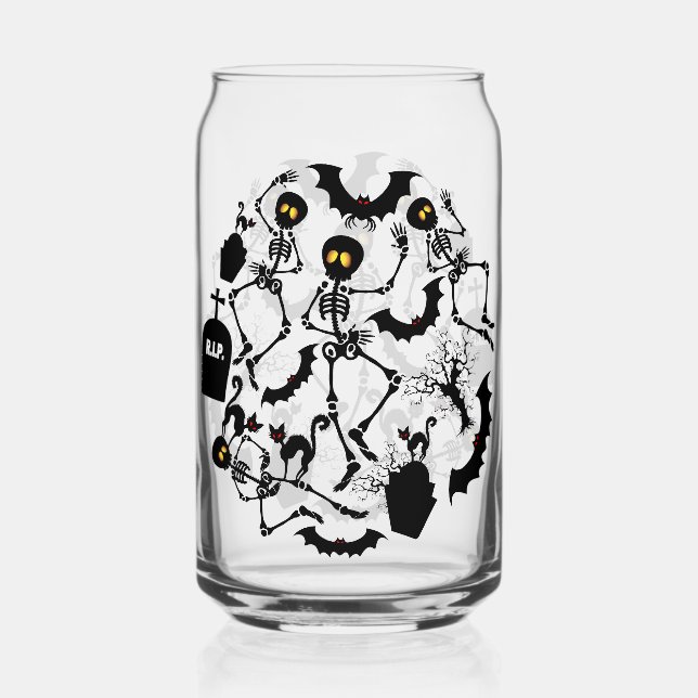 Verre Canette Skeletons d'Halloween Macabre Dance (Recto)