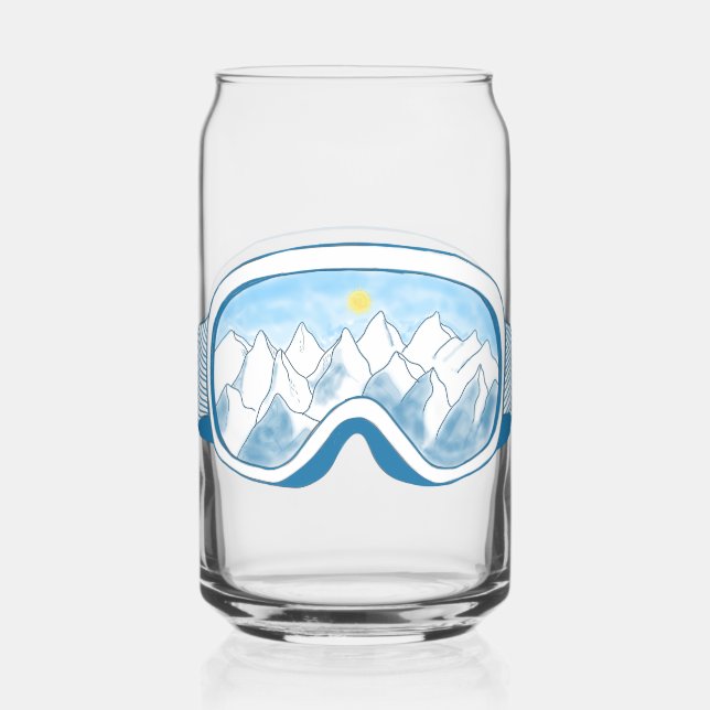 Verre Canette Ski Goggets Mountain Reflection Sky Pale Blue (Recto)