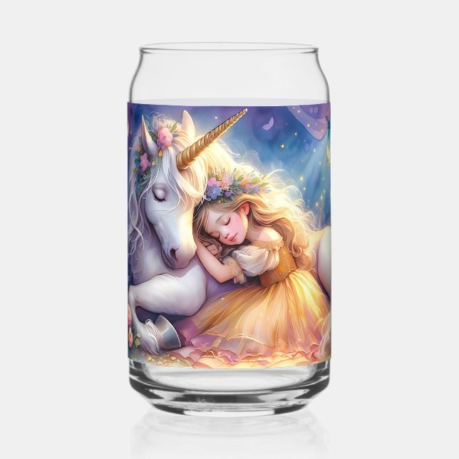 Verre Canette Sleeping Girl Unicorn Dreamscape (Recto)