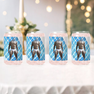 Verre Canette SlipperyJoe musculaire homme six pack abs mâle bla
