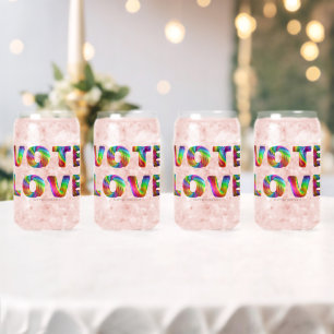 Verre Canette SlipperyJoe vote amour égalité fourrure arc-en-cie