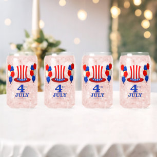 Verre Canette SlipperyJoe's fête d'indépendance du 4 juillet cla
