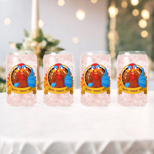 Verre Canette SlipperyJoe's Happy Turquie Day automne feuilles c