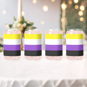 Verre Canette SlipperyJoe's Nonbinary Pride Drapeau gay cadeaux 