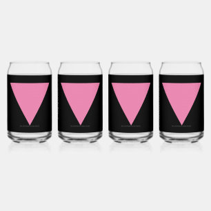 Verre Canette SlipperyJoe's rose triangle drapeau clair rose sym