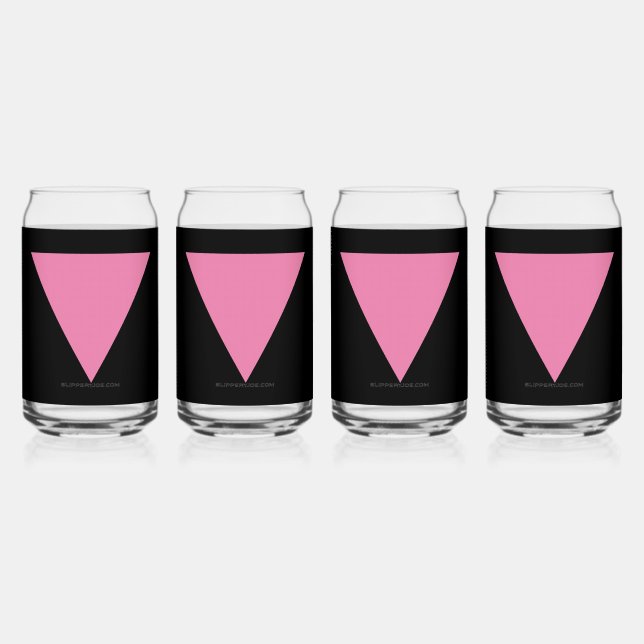 Verre Canette SlipperyJoe's rose triangle drapeau clair rose sym (Recto)