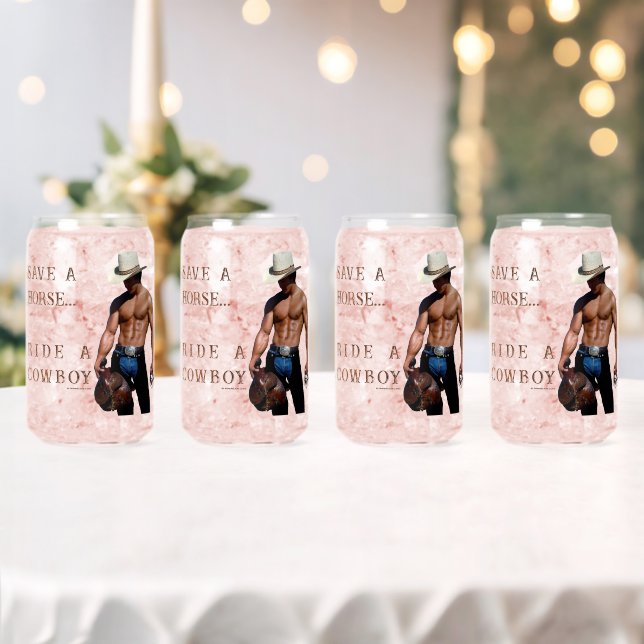 Verre Canette SlipperyJoe's save horse ride paille cowboy casque (Insitu (Mariage))