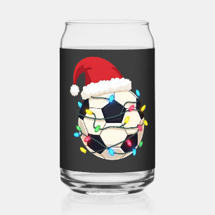 Verre Canette Soccer enveloppé dans les lumières de Noël Joueur