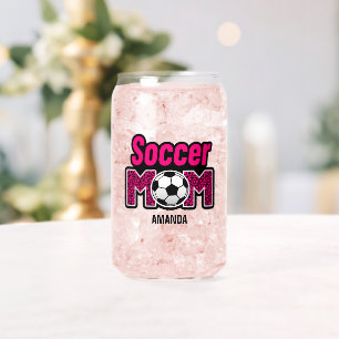 Verre Canette Soccer personnalisé Maman Nom Fête des mères