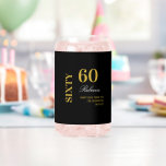 Verre Canette Soirée Cocktail 60th Birthday Black & Gold<br><div class="desc">Élégant Black & Gold 60e Anniversaire Cocktail Party Can Glass</div>