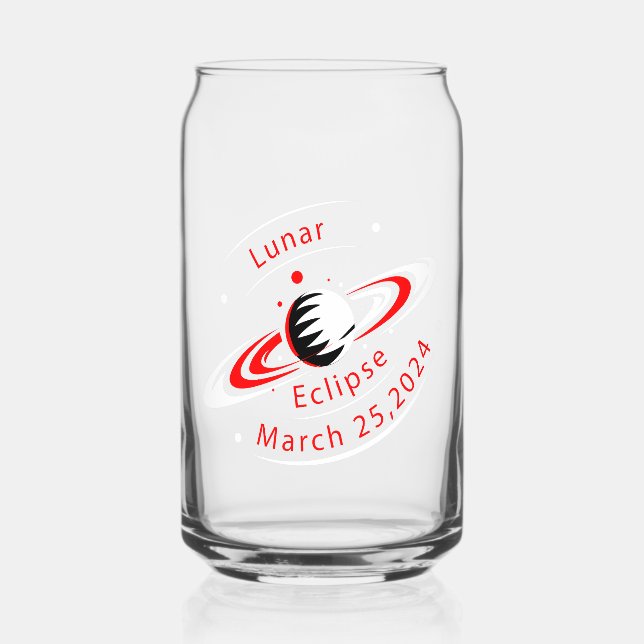 Verre Canette Solar Eclipse 25 Mars 2024 Kit de Vaisselle (Recto)