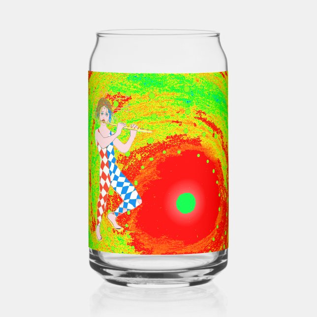 Verre Canette Soleil rouge et un art de bouffon  (Verso)