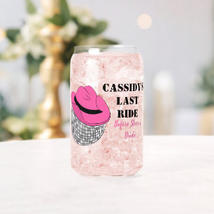Verre Canette Son Dernier Ride Disco Cowgirl Bachelorette Party