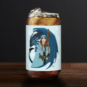 Verre Canette Sorcière du Dragon Bleu Flocons de Neige