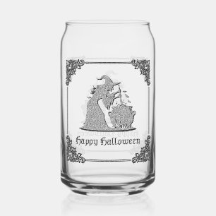 Verre Canette Sorcière en argent et Halloween Cauldron