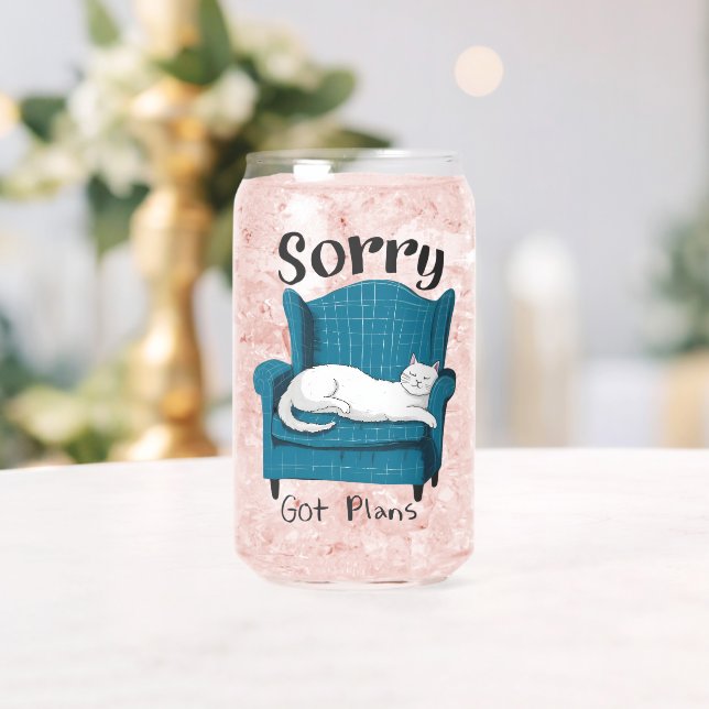 Verre Canette Sorry Got Plans Funny Cat Lover Gift  (Insitu (Mariage))