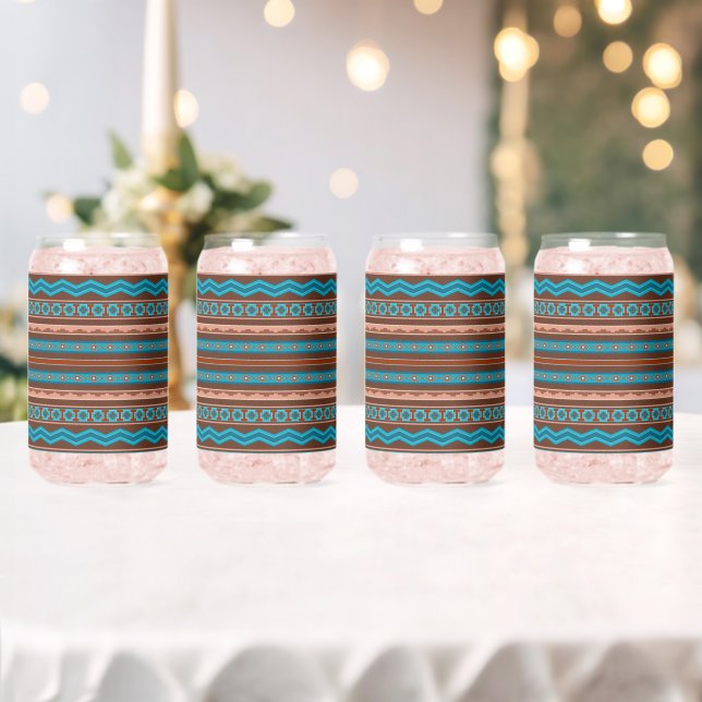 Verre Canette Southwest Style Geometric Cameron Gorge Design (Insitu (Mariage))