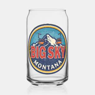 Verre Canette Station de ski vintage BIG SKY Montana Bozeman mon