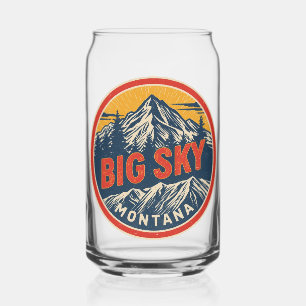 Verre Canette Station de ski vintage BIG SKY Montana Bozeman mon
