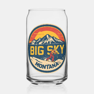 Verre Canette Station de ski vintage BIG SKY Montana Bozeman mon
