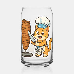 Verre Canette Sticker Chef Chat Shawarma
