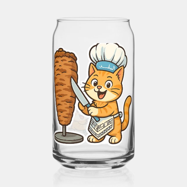 Verre Canette Sticker Chef Chat Shawarma (Recto)