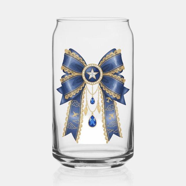 Verre Canette style de noeud bleu (Recto)