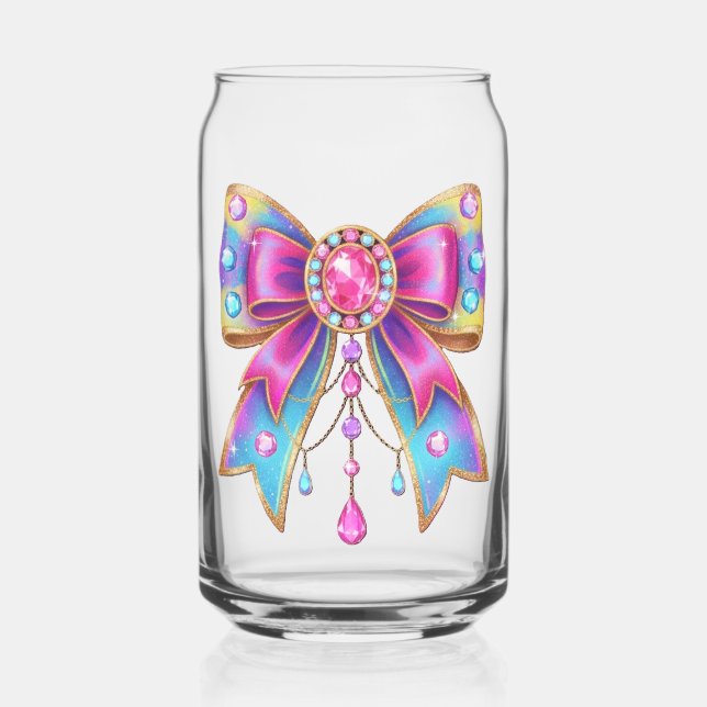 Verre Canette style de noeud papillon coloré (Recto)