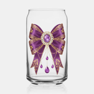 Verre Canette style de nœud papillon violet