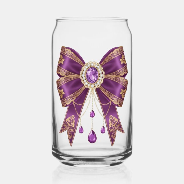 Verre Canette style de nœud papillon violet (Recto)