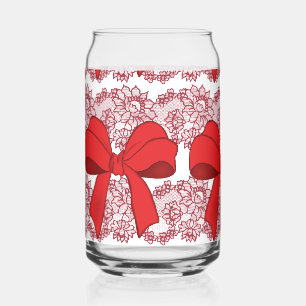 Verre Canette style de noeuds rouges